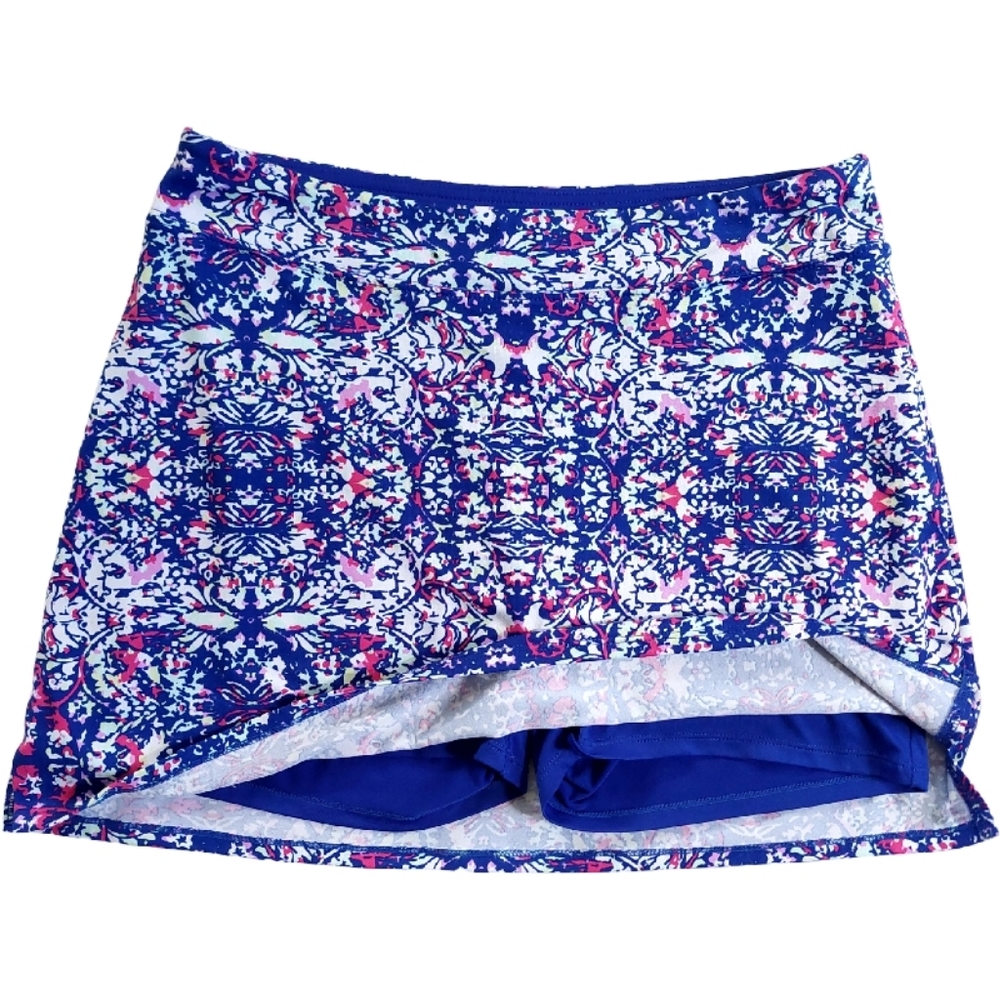 Tranquility by Colorado Clothing Blue and Pink Floral Print Skort